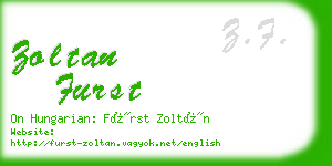 zoltan furst business card